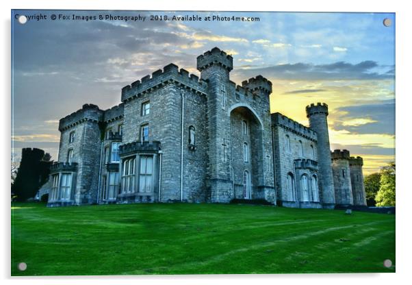 Bodelwyddan castle Acrylic by Derrick Fox Lomax