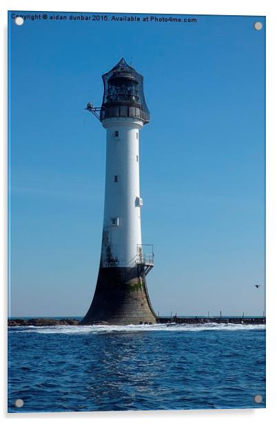  Bellrock lighthouse Arbroath in colour  Acrylic by aidan dunbar
