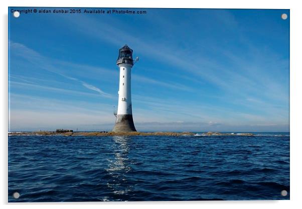  Bellrock lighthouse Arbroath low tide in colour  Acrylic by aidan dunbar