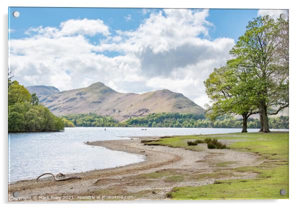 Cat Bells Mountain and Derwent Water from Keswick  Acrylic by Mark Poley