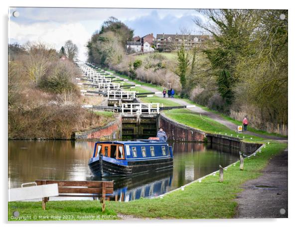 Caen Hill Locks on the Kennet and Avon Canal Acrylic by Mark Poley