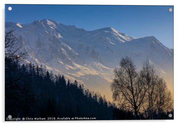 Mont Blanc at sunset Acrylic by Chris Warham