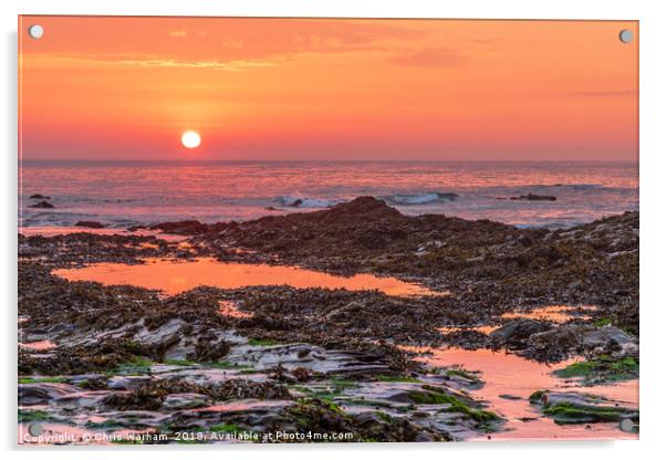 Daymer Bay sunset Acrylic by Chris Warham
