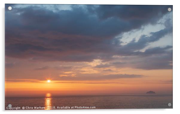 Polzeath sunset Acrylic by Chris Warham