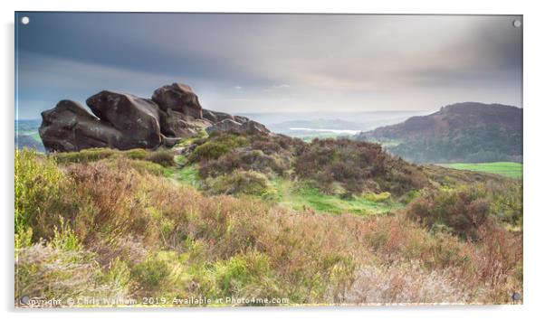 Ramshaw Rocks and Hen Cloud Acrylic by Chris Warham