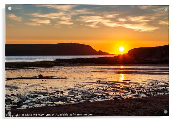 Cornwall Sunset Acrylic by Chris Warham