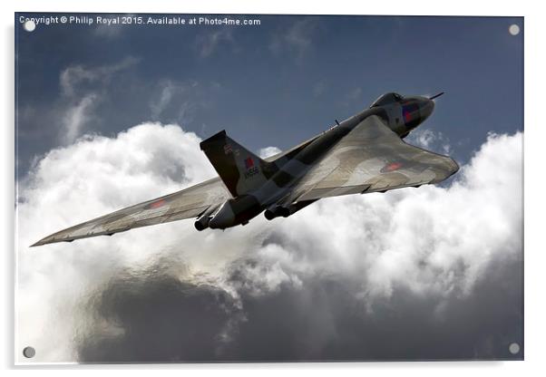 Avro Vulcan power climb and whine - XH558  Acrylic by Philip Royal
