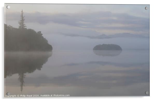 Islands in the Mist, Derwentwater, Lake District Acrylic by Philip Royal