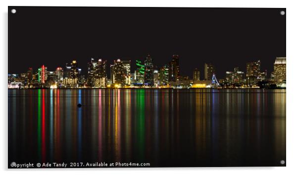 San Diego Skyline Acrylic by Ade Tandy