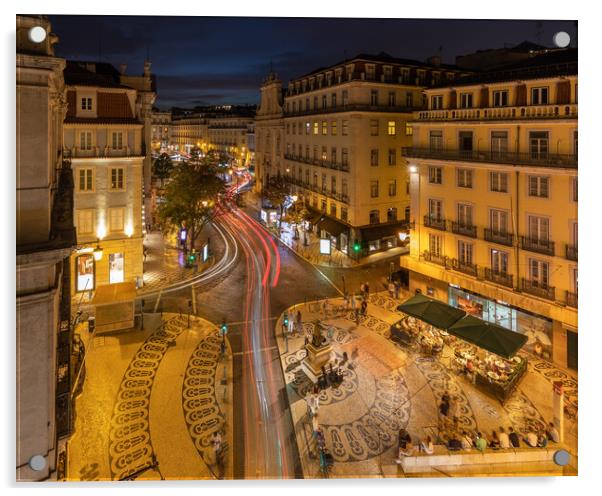 Lisbon  City Light Trials Acrylic by Phil Durkin DPAGB BPE4