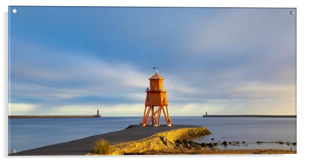 Herd Groyne Lighthouse at Sunrise Acrylic by Phil Durkin DPAGB BPE4
