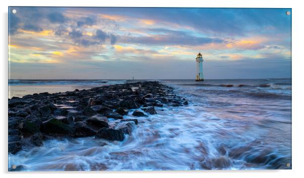 Perch Rock Lighthouse at New Brighton Acrylic by Phil Durkin DPAGB BPE4