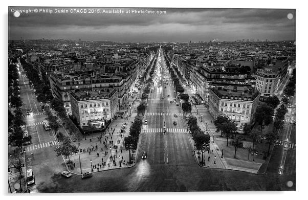  Avenue des Champs-Elysees Paris Acrylic by Phil Durkin DPAGB BPE4