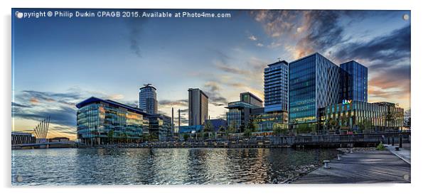 Twilight Over Media City UK Acrylic by Phil Durkin DPAGB BPE4