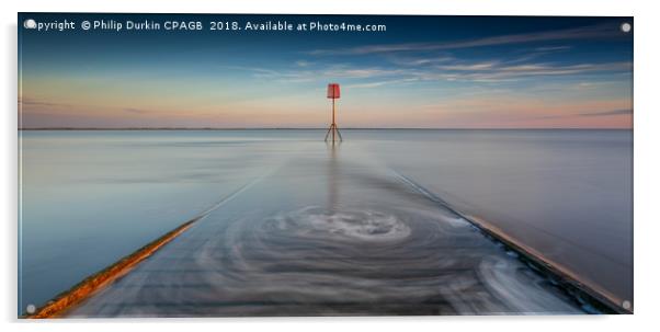 Lytham Jetty With Swirling Tide Acrylic by Phil Durkin DPAGB BPE4