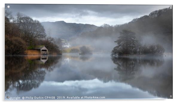 Mist At Rydal Water Acrylic by Phil Durkin DPAGB BPE4