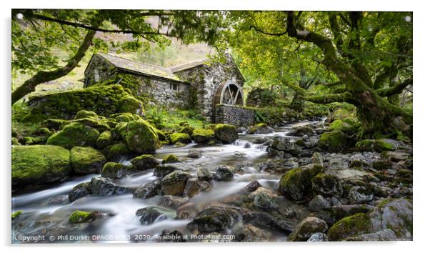 The Old Mill - Borrowdale Acrylic by Phil Durkin DPAGB BPE4