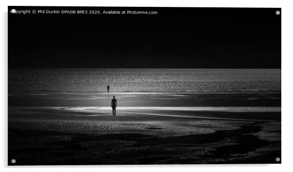 Moonlit Crosby Beach Acrylic by Phil Durkin DPAGB BPE4