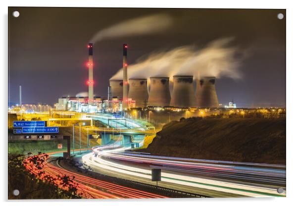 Ferrybridge Power Station Acrylic by Phil Durkin DPAGB BPE4