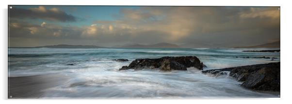 Harris And Lewis Panoramic - The Small Beach Acrylic by Phil Durkin DPAGB BPE4