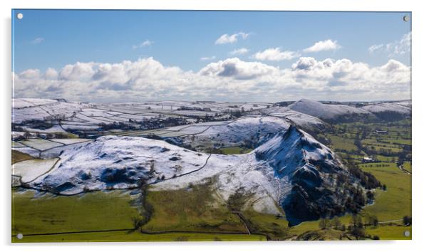 Snow Capped Parkhouse Hill Derbyshire Acrylic by Phil Durkin DPAGB BPE4