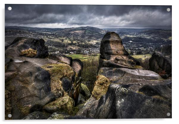  Black Rockas at Cromford, Derbyshire Acrylic by Richard Krawiec
