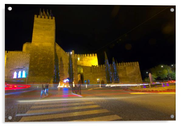 Christmas lighting in Carmona -Seville- Acrylic by Jose Manuel Espigares Garc