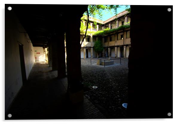 Interior of «The Corral del Carbon» in Granada Acrylic by Jose Manuel Espigares Garc