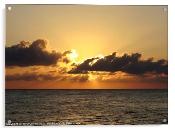 Radiant St Ives Sunset Acrylic by Beryl Curran