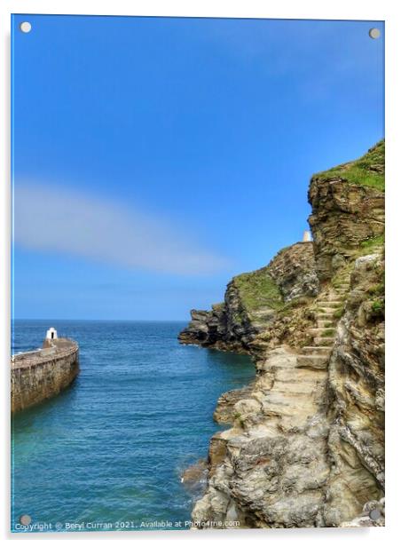 The Monkey hut and pepper pot Portreath  Acrylic by Beryl Curran