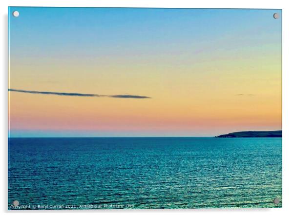 Majestic Sunset over Old Harrys Rocks Acrylic by Beryl Curran