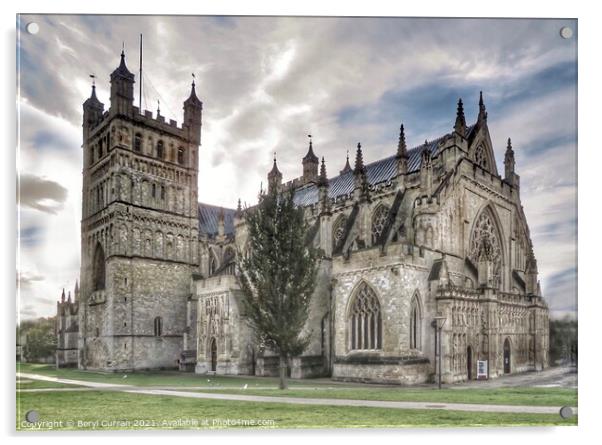 Majestic Exeter Cathedral Acrylic by Beryl Curran