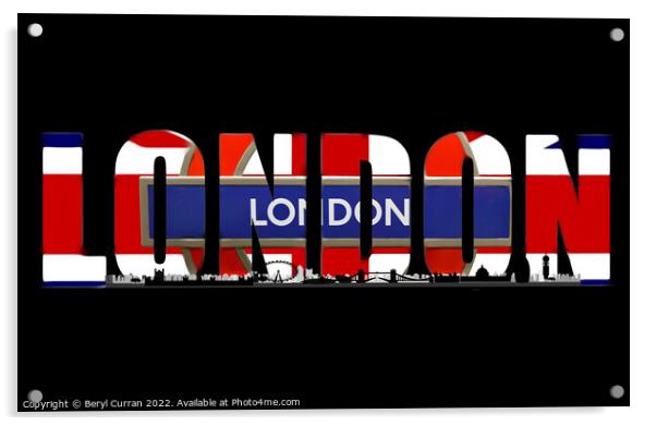 Londons Patriotic Spirit Acrylic by Beryl Curran