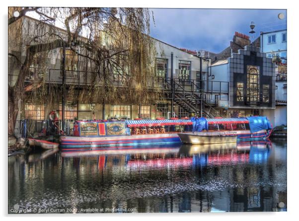 The Jenny wren. Camden Lock Acrylic by Beryl Curran