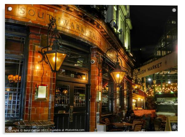 The Nostalgic Charm of Southwark Tavern Acrylic by Beryl Curran