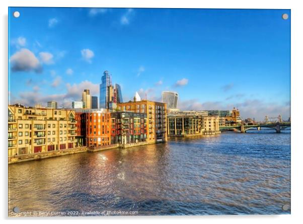 River Thames London  Acrylic by Beryl Curran