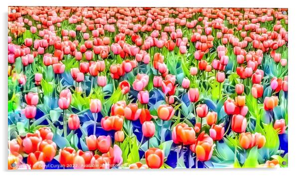 Serene Spring Tulip Fields Acrylic by Beryl Curran