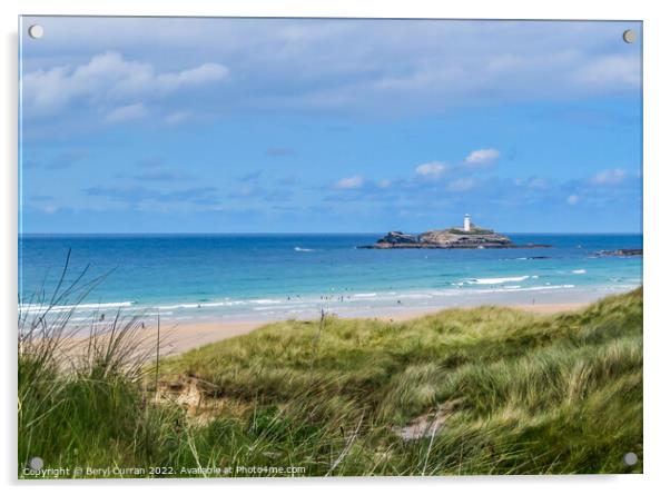 Majestic Godrevy Lighthouse Acrylic by Beryl Curran