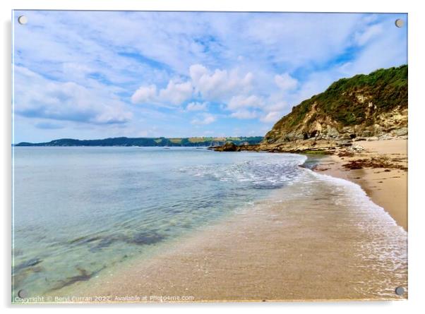 Serene Seascape at Carlyon Bay Acrylic by Beryl Curran