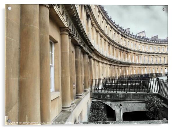 Elegant Georgian Townhouses in Bath Acrylic by Beryl Curran