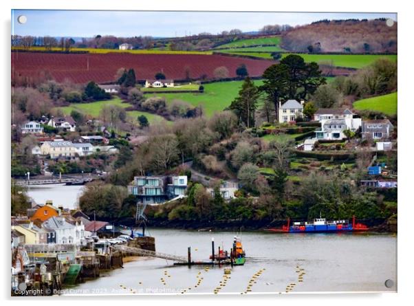 A View across the River Fowey Acrylic by Beryl Curran