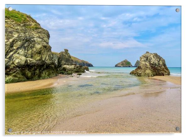 Holywell Bay Acrylic by Beryl Curran