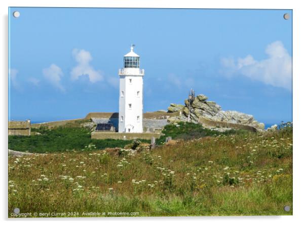 Godrevy Lighthouse Acrylic by Beryl Curran