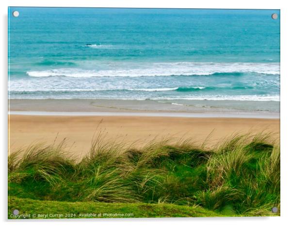  Hayle Beach Cornish Coast  Acrylic by Beryl Curran