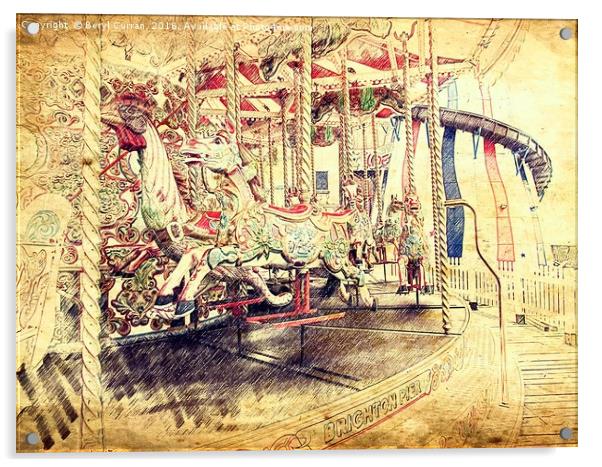 Nostalgic Carousel Ride Acrylic by Beryl Curran