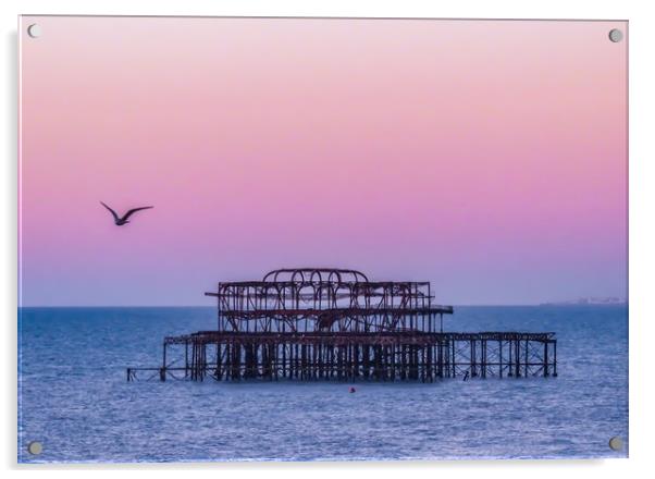 Sunset Beauty at West Pier Acrylic by Beryl Curran