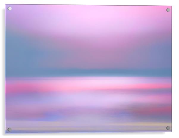 Calming Cornish Sunset Acrylic by Beryl Curran