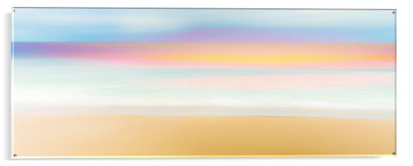 Golden Sunset on Hayle Beach Acrylic by Beryl Curran