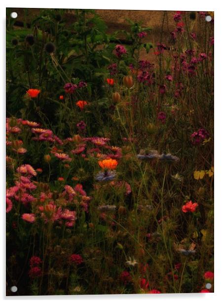 Enchanting Blooms at Night Acrylic by Beryl Curran