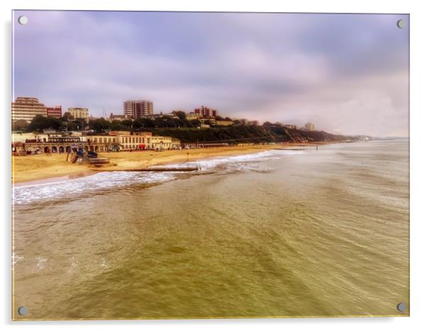 Serenity of Bournemouth Beach Acrylic by Beryl Curran